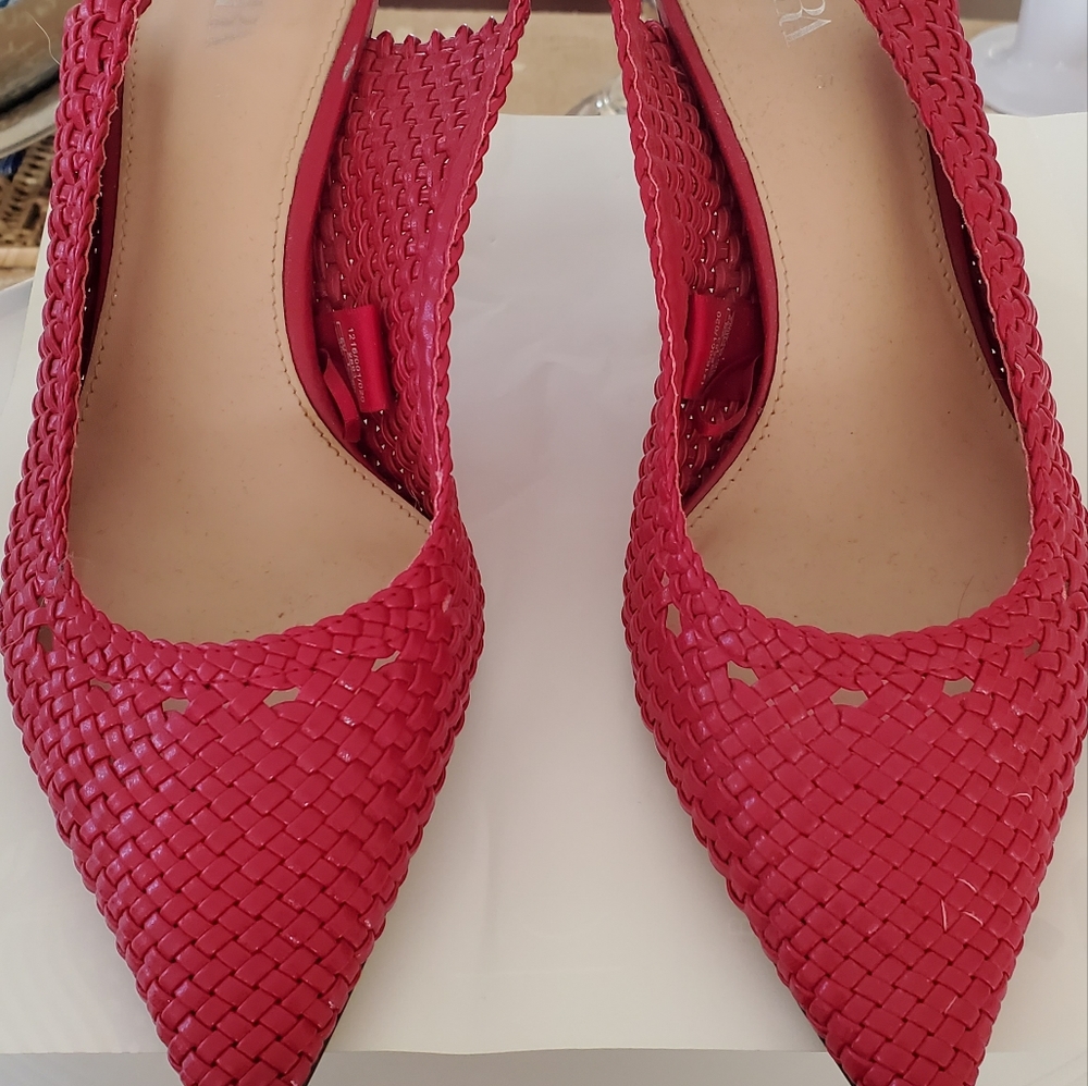 Classy, Sexy Red Zara Sling Back Heels from Spain!